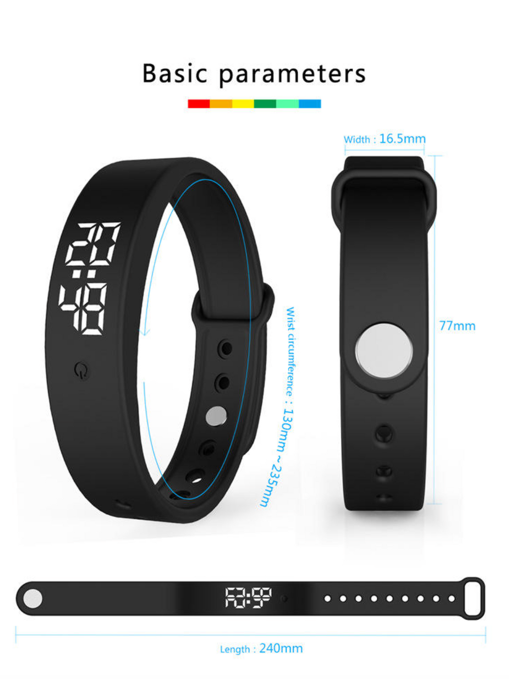 Vibrating Alarm Clock – Smart LED Wake-Up & Activity Reminder Watch