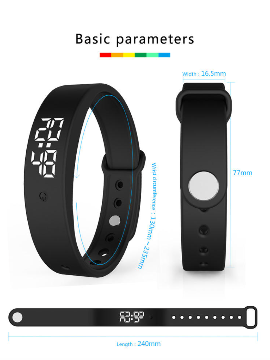 Vibrating Alarm Clock – Smart LED Wake-Up & Activity Reminder Watch