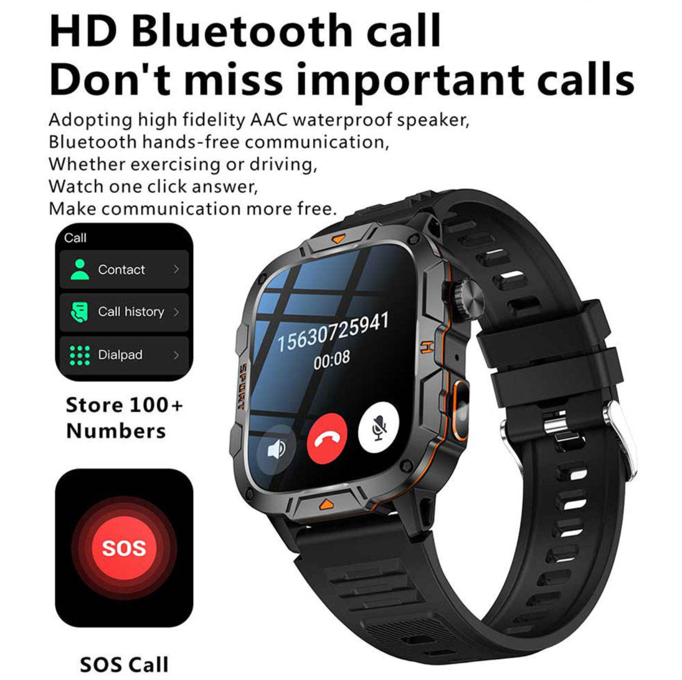 QX12 Fashionable Waterproof Smart Watch
