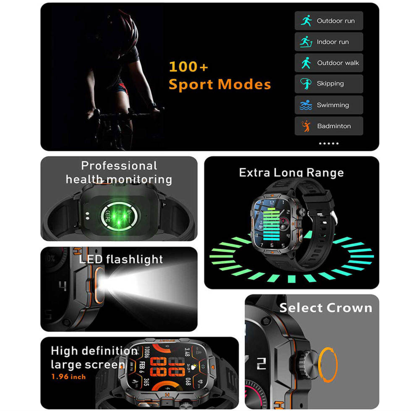 QX12 Fashionable Waterproof Smart Watch