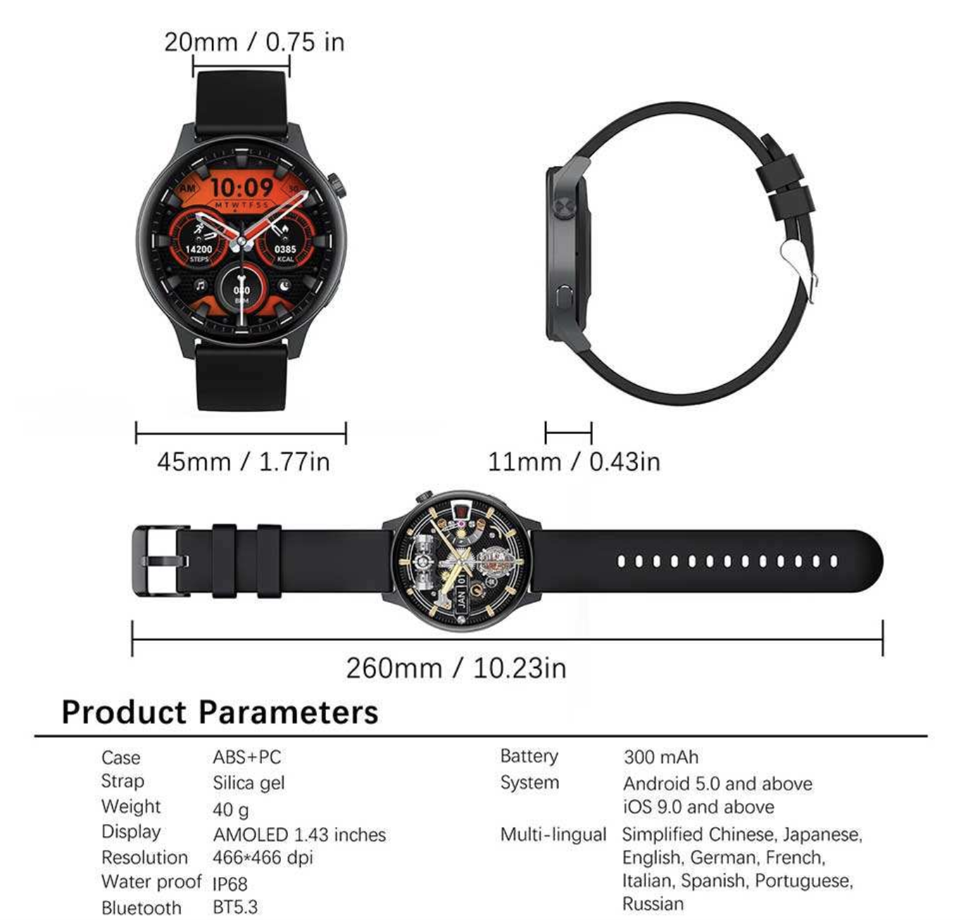 Waterproof Smartwatch – Heart Rate & Fitness Tracker with Smart Features